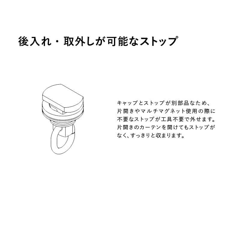 後入れ、取外しが可能なストップ
