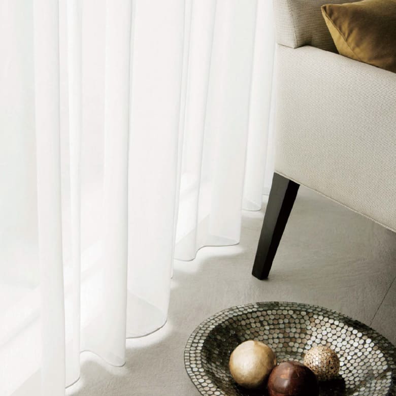 継目なしの透け感が美しいボイル レースカーテン｜防炎 hino