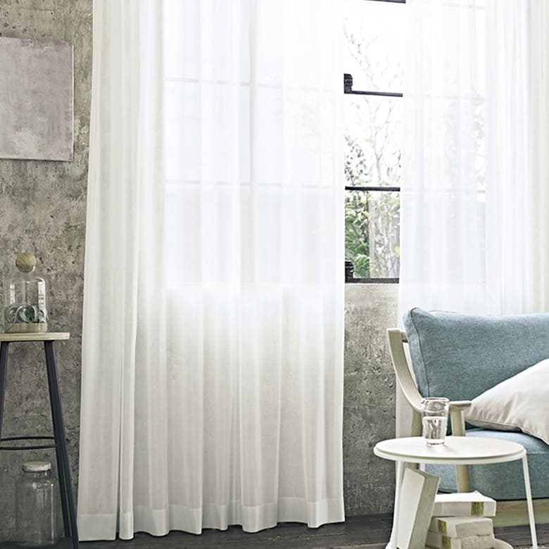 制菌加工 ストライプ調 レースカーテン 